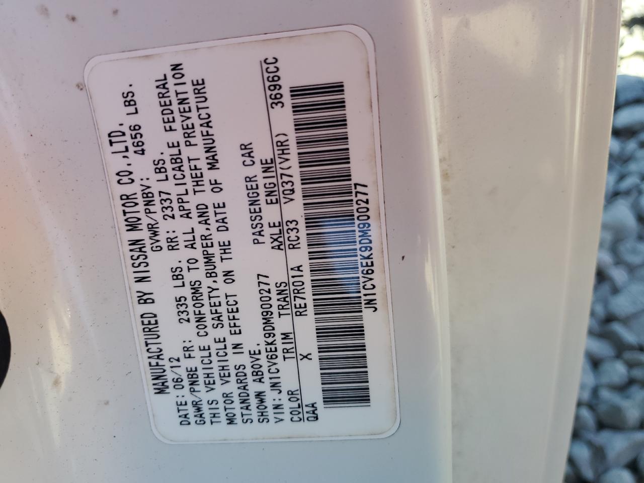 2013 Infiniti G37 Journey VIN: JN1CV6EK9DM900277 Lot: 91678115