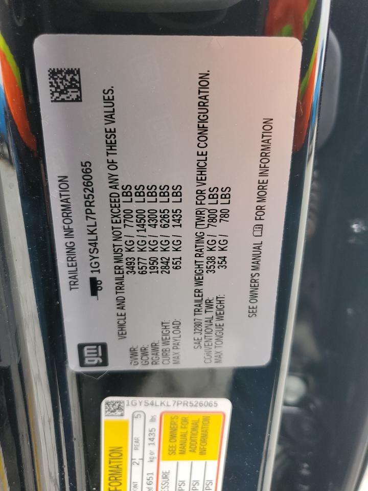 2023 Cadillac Escalade Esv Premium Luxury VIN: 1GYS4LKL7PR526065 Lot: 90376275