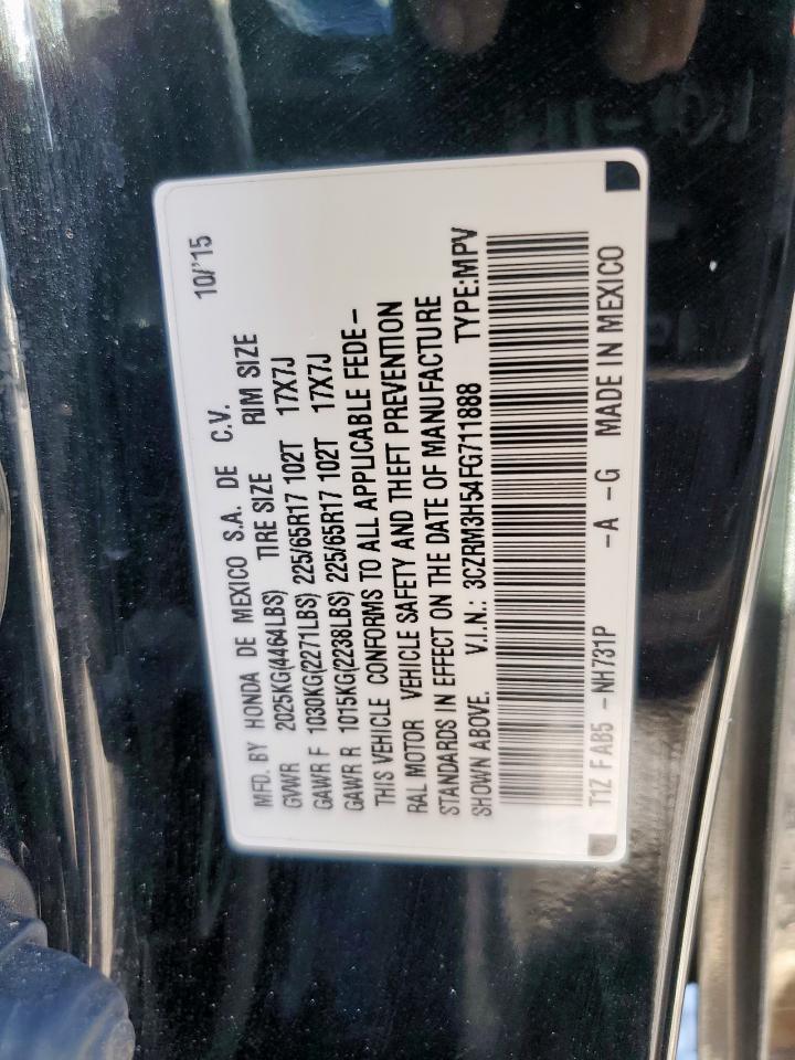 2015 Honda Cr-V Ex VIN: 3CZRM3H54FG711888 Lot: 93009375