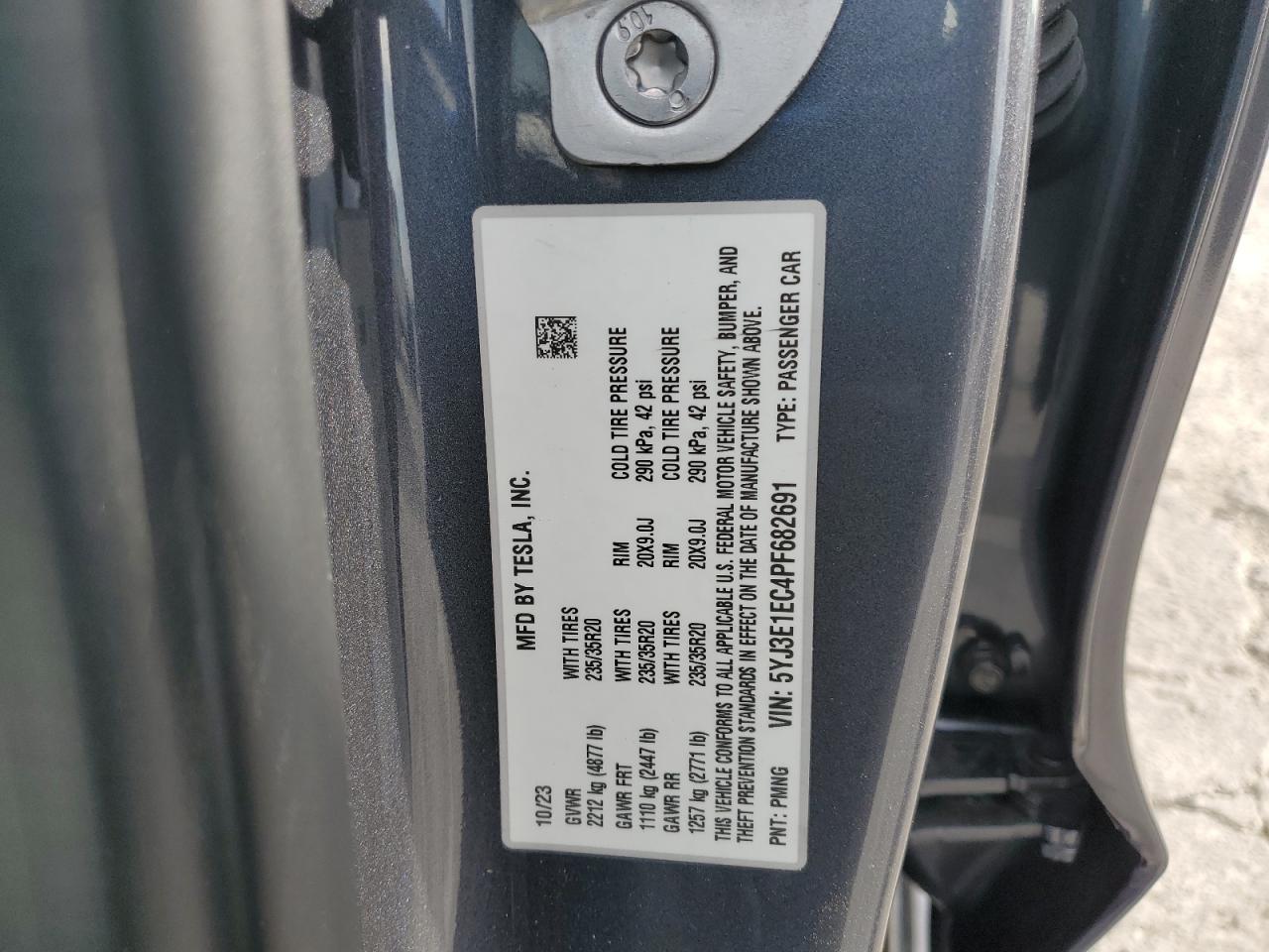 2023 Tesla Model 3 VIN: 5YJ3E1EC4PF682691 Lot: 92740845