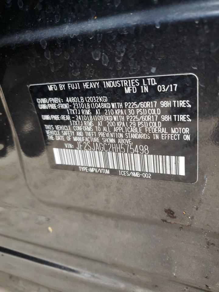 2017 Subaru Forester 2.5I Premium VIN: JF2SJAGC2HH575498 Lot: 91423175