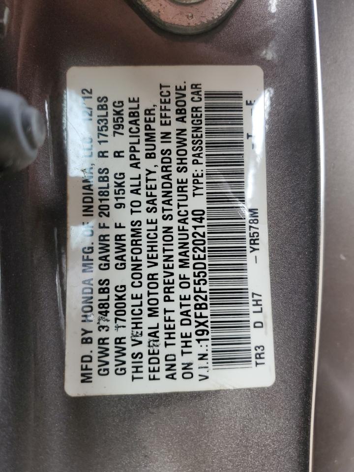 2013 Honda Civic Lx VIN: 19XFB2F55DE202140 Lot: 93005065