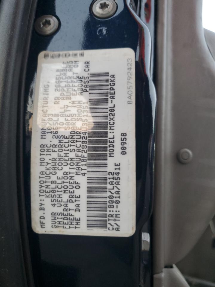 2004 Toyota Avalon Xl VIN: 4T1BF28B24U351351 Lot: 91417425