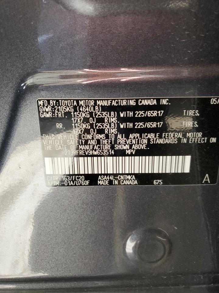 2017 Toyota Rav4 Xle VIN: 2T3RFREV9HW653514 Lot: 93398575