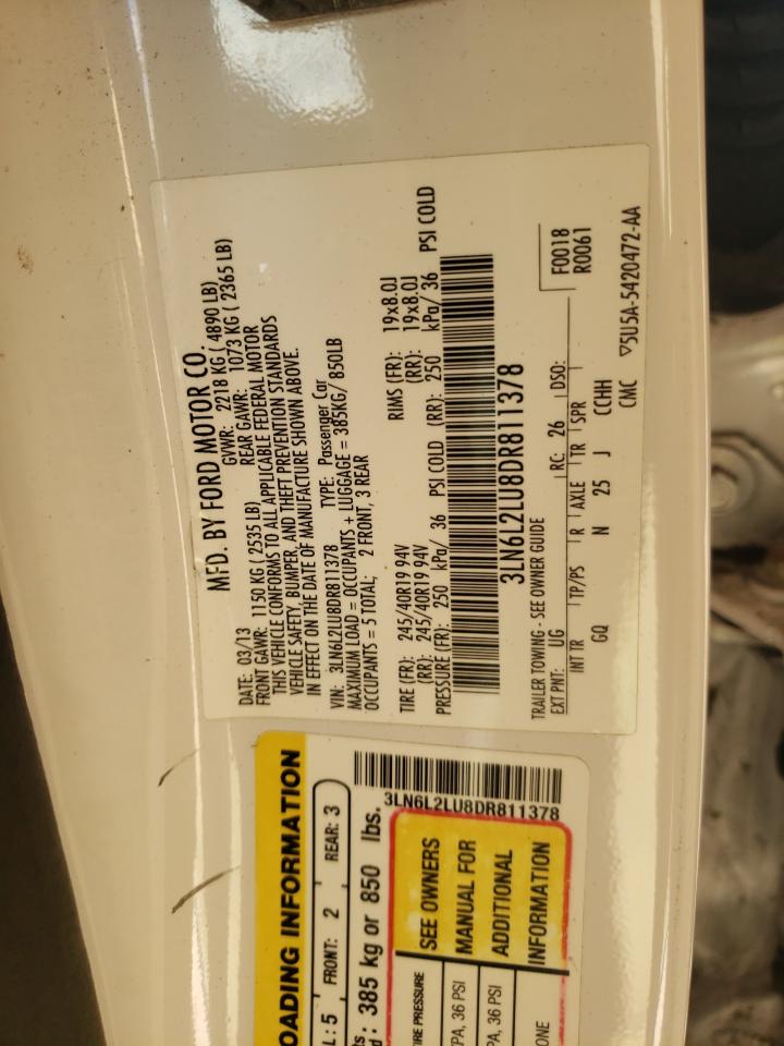 2013 Lincoln Mkz Hybrid VIN: 3LN6L2LU8DR811378 Lot: 92043445