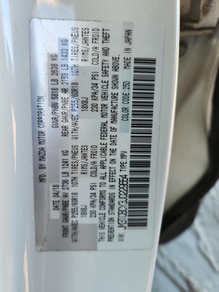 2018 Mazda Cx-9 Touring VIN: JM3TCBCY3J0229654 Lot: 92487025