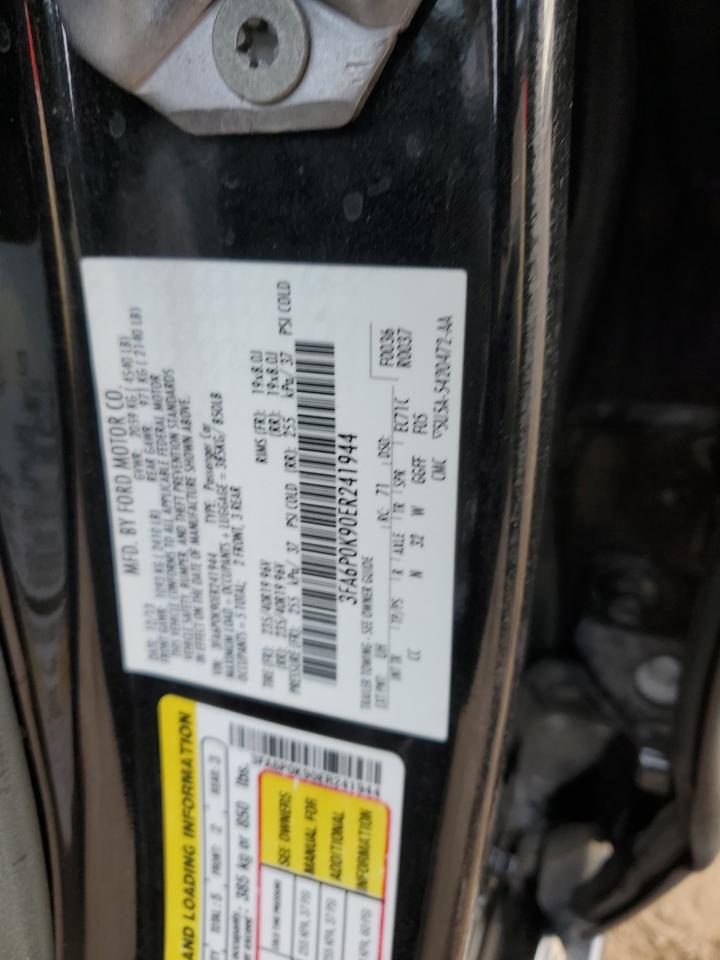 2014 Ford Fusion Titanium VIN: 3FA6P0K90ER241944 Lot: 92492115