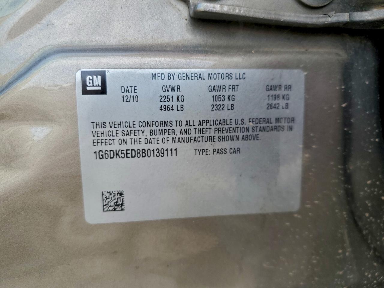 2011 Cadillac Cts Performance Collection VIN: 1G6DK5ED8B0139111 Lot: 93753745