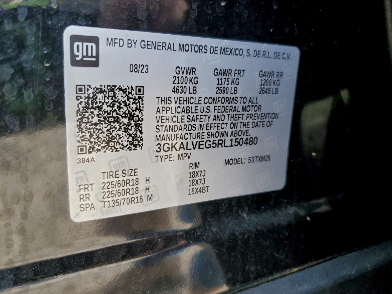 2024 GMC Terrain Slt VIN: 3GKALVEG5RL150480 Lot: 93806745