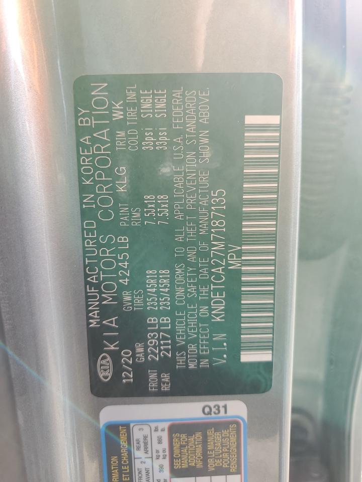 2021 Kia Seltos Sx VIN: KNDETCA27M7187135 Lot: 90667425