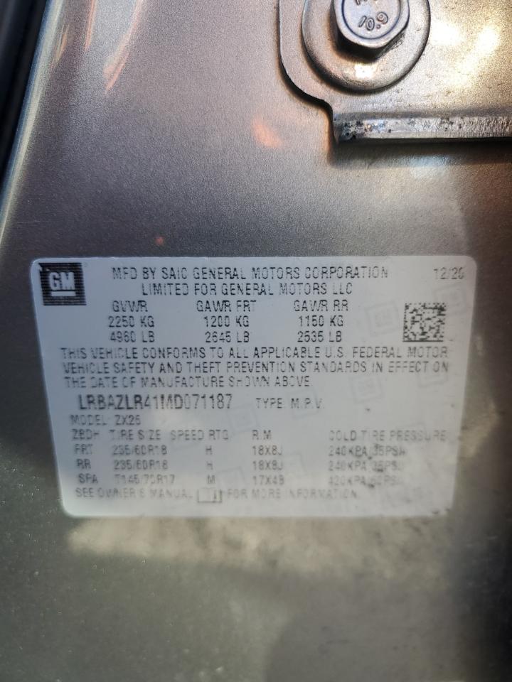 2021 Buick Envision Preferred VIN: LRBAZLR41MD071187 Lot: 92671825