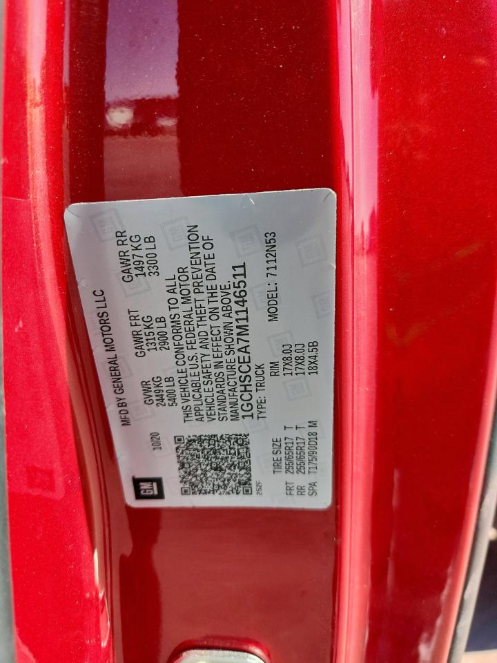 2021 Chevrolet Colorado Lt VIN: 1GCHSCEA7M1146511 Lot: 93139305