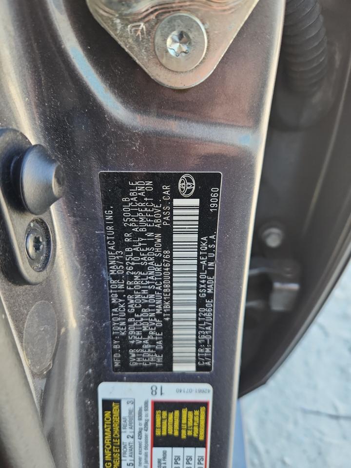 2013 Toyota Avalon Base VIN: 4T1BK1EB8DU046768 Lot: 92447975