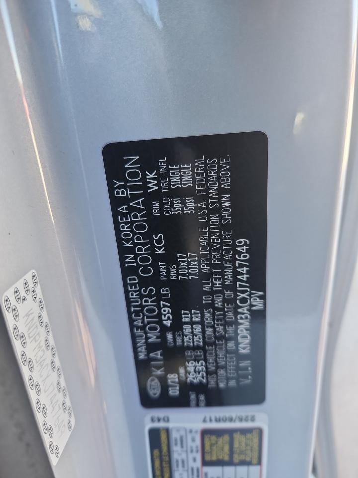 2018 Kia Sportage Lx VIN: KNDPM3ACXJ7447649 Lot: 92991655