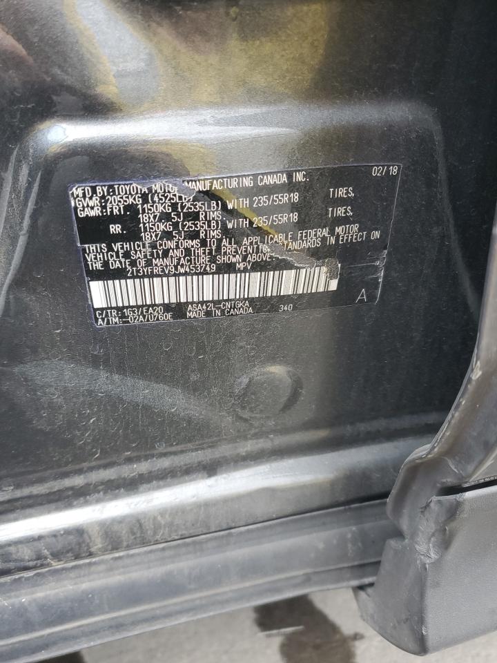 2018 Toyota Rav4 Limited VIN: 2T3YFREV9JW453749 Lot: 91306805