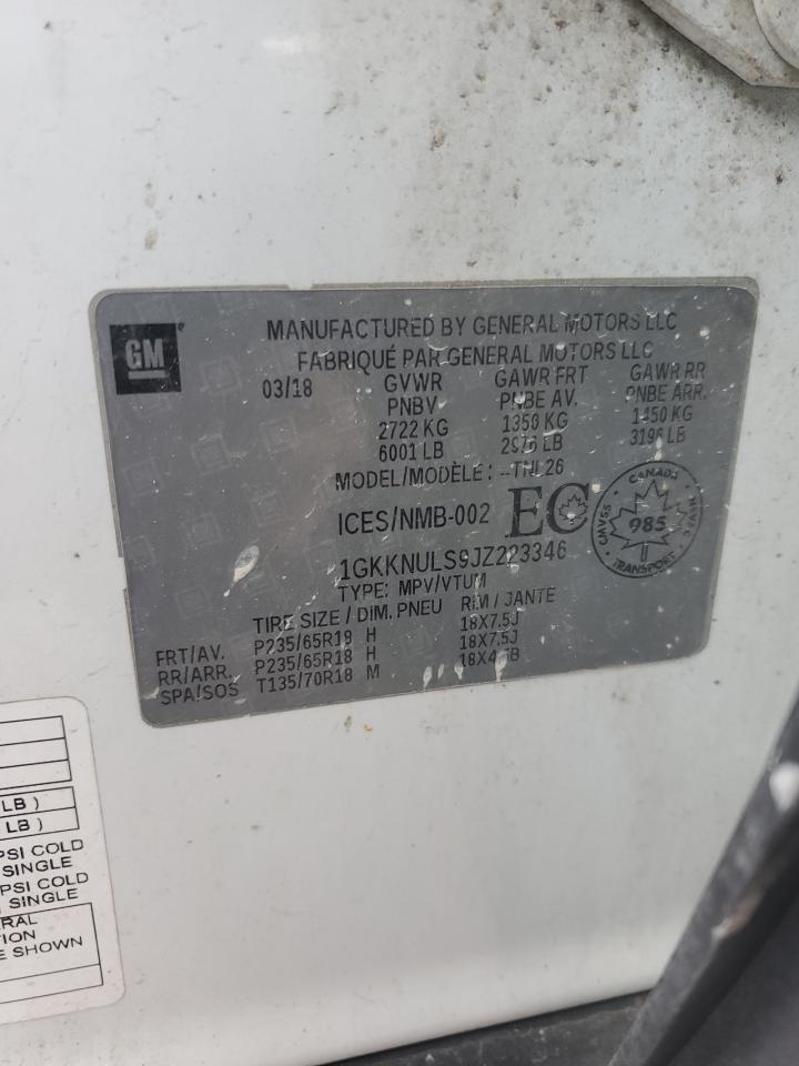 2018 GMC Acadia Slt-1 VIN: 1GKKNULS9JZ223346 Lot: 92394075