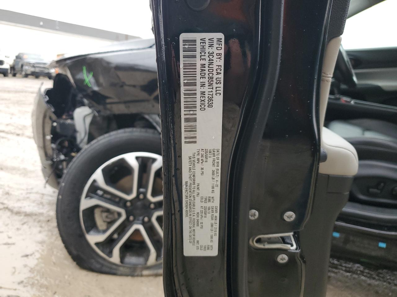 2022 Jeep Compass Limited VIN: 3C4NJDCB5NT173630 Lot: 91892665