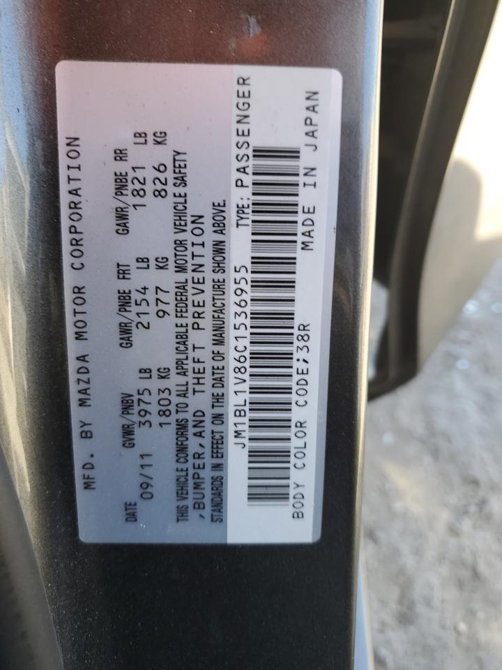 2012 Mazda 3 I VIN: JM1BL1V86C1536955 Lot: 92850215