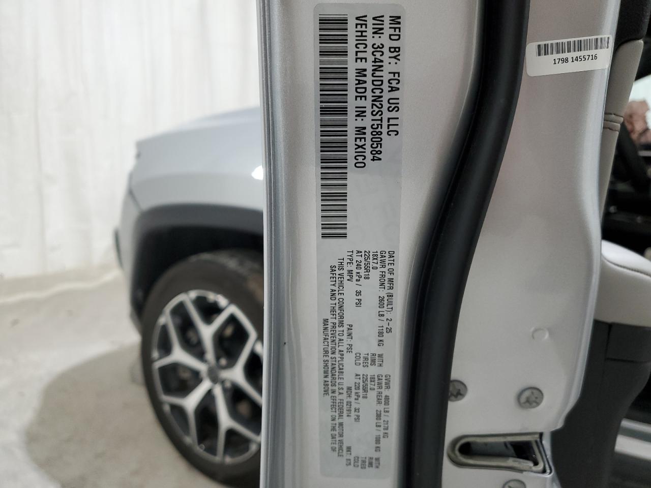 2025 Jeep Compass Limited VIN: 3C4NJDCN2ST580584 Lot: 93475725