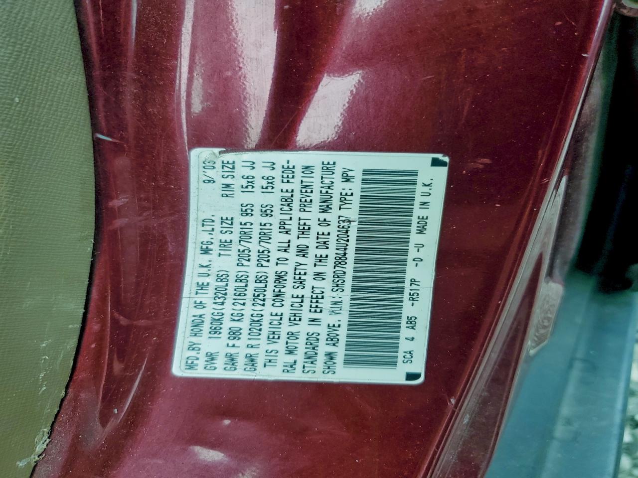 2004 Honda Cr-V Ex VIN: SHSRD78844U204637 Lot: 94187635