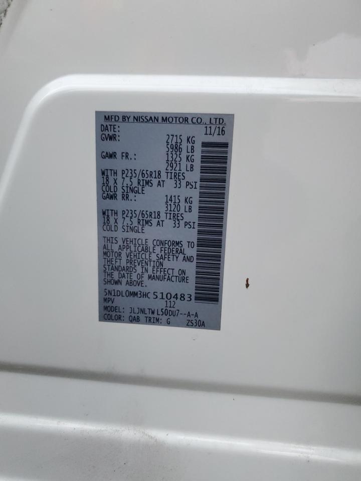 2017 Infiniti Qx60 VIN: 5N1DL0MM3HC510483 Lot: 91729185