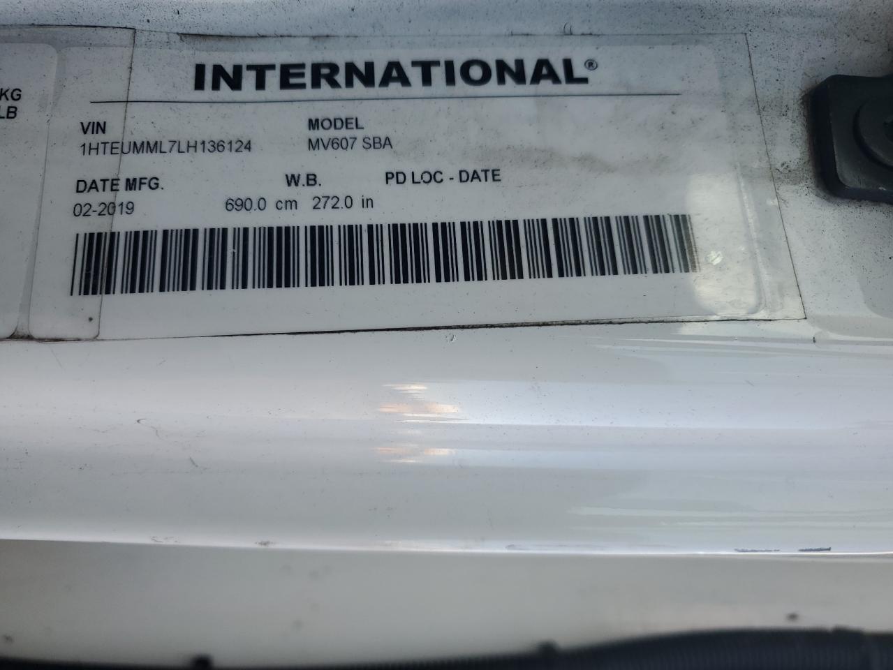 2020 International Mv607 Refrigerated Box Truck VIN: 1HTEUMML7LH136124 Lot: 91447165