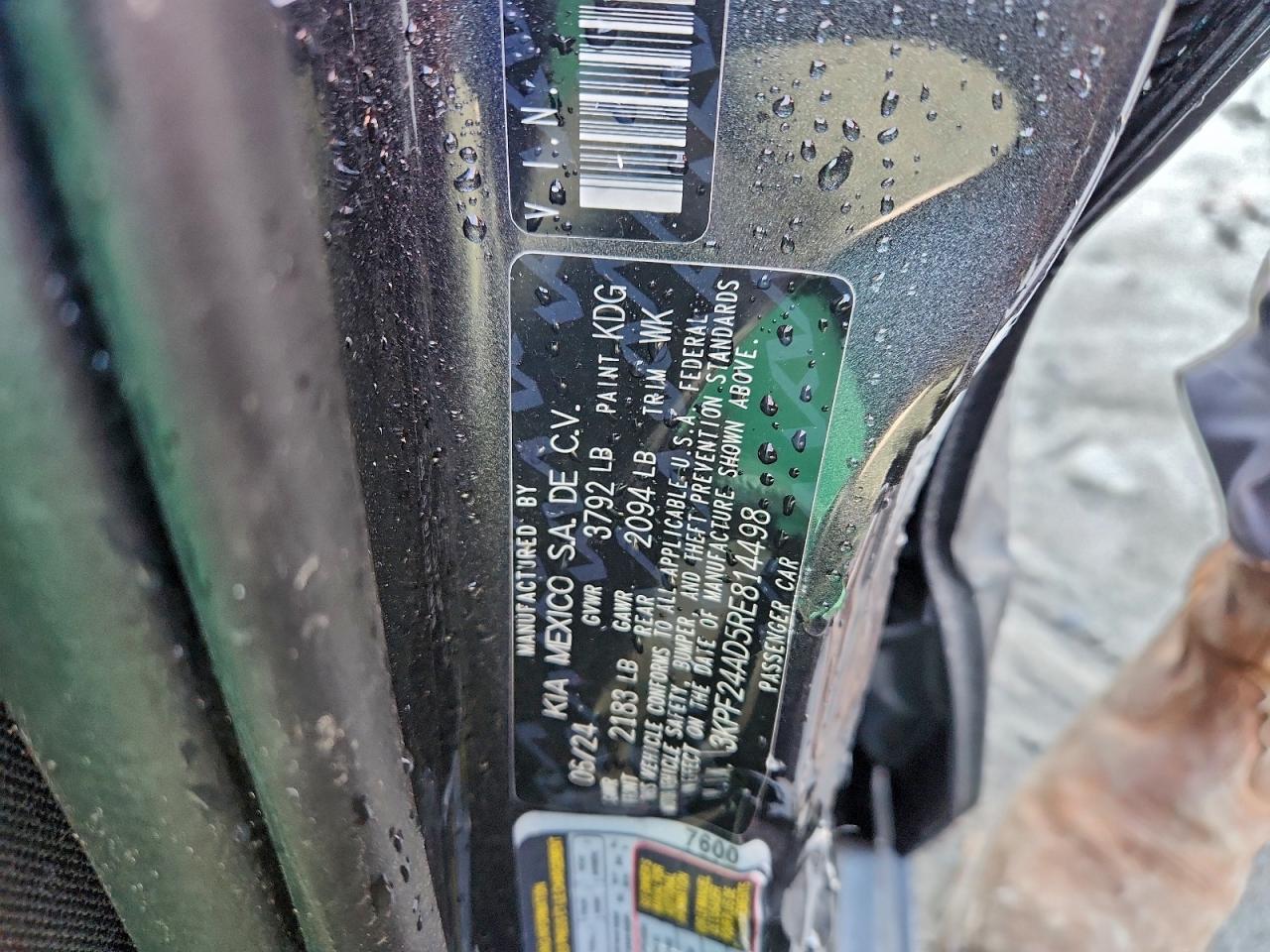 2024 Kia Forte Lx VIN: 3KPF24AD5RE814498 Lot: 94346865