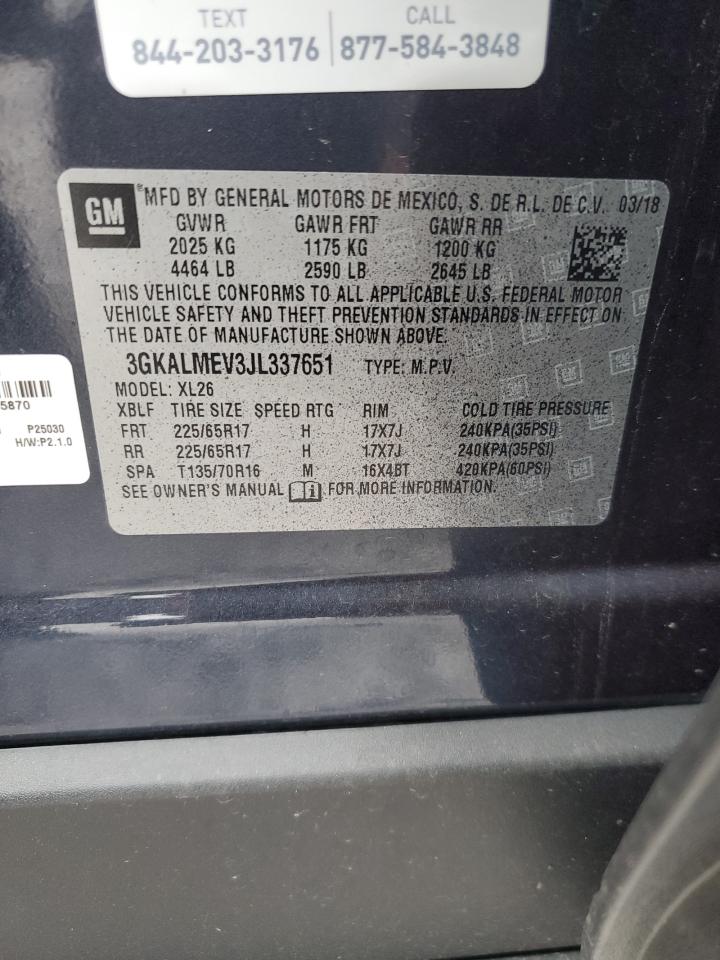 2018 GMC Terrain Sle VIN: 3GKALMEV3JL337651 Lot: 92166965