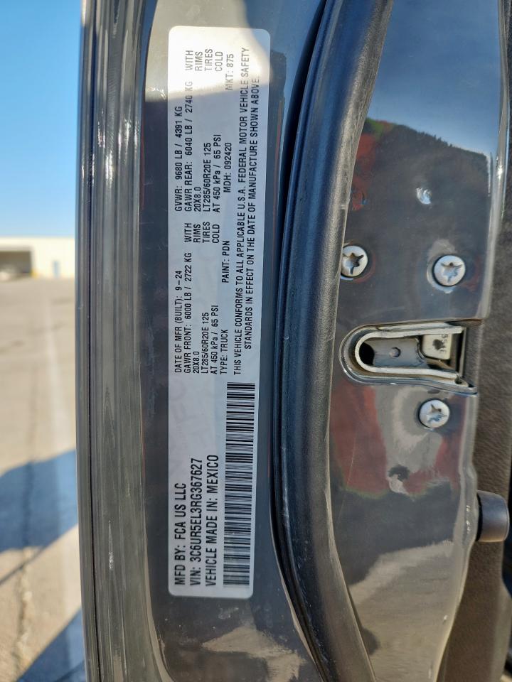 2024 Ram 2500 Powerwagon VIN: 3C6UR5EL3RG367627 Lot: 92870435