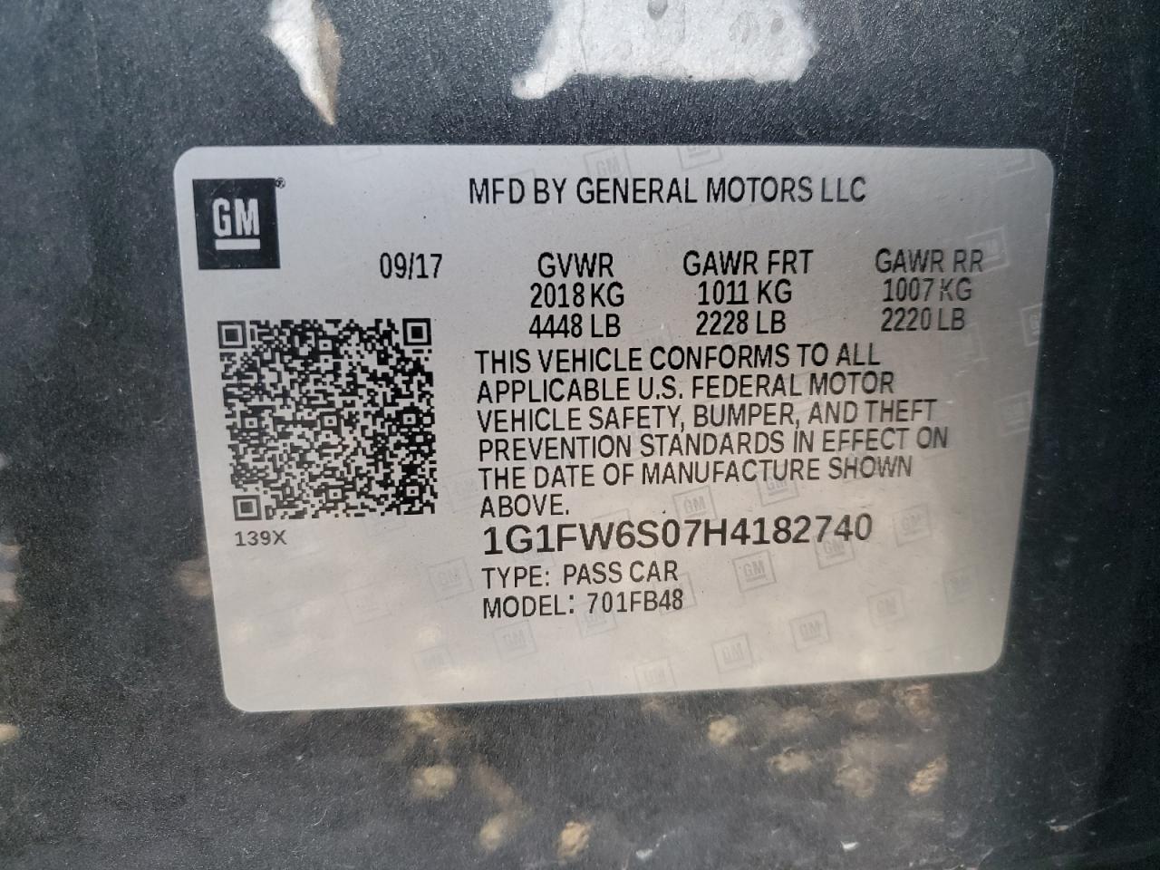 2017 Chevrolet Bolt Ev Lt VIN: 1G1FW6S07H4182740 Lot: 92661635