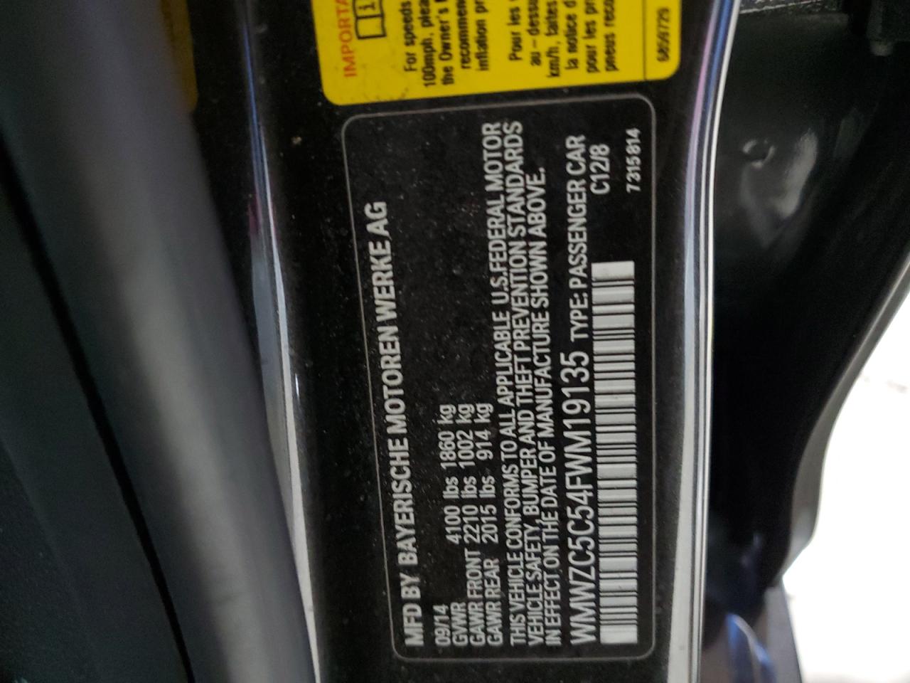 2015 Mini Cooper S Countryman VIN: WMWZC5C54FWM19135 Lot: 91078155