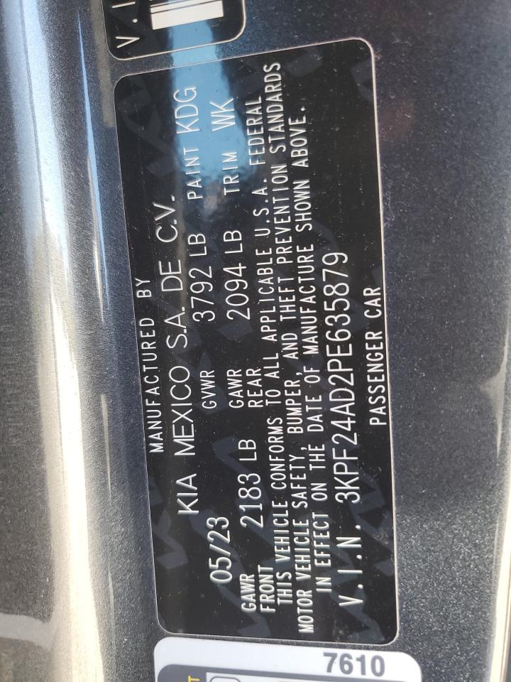 2023 Kia Forte Lx VIN: 3KPF24AD2PE635879 Lot: 91337945