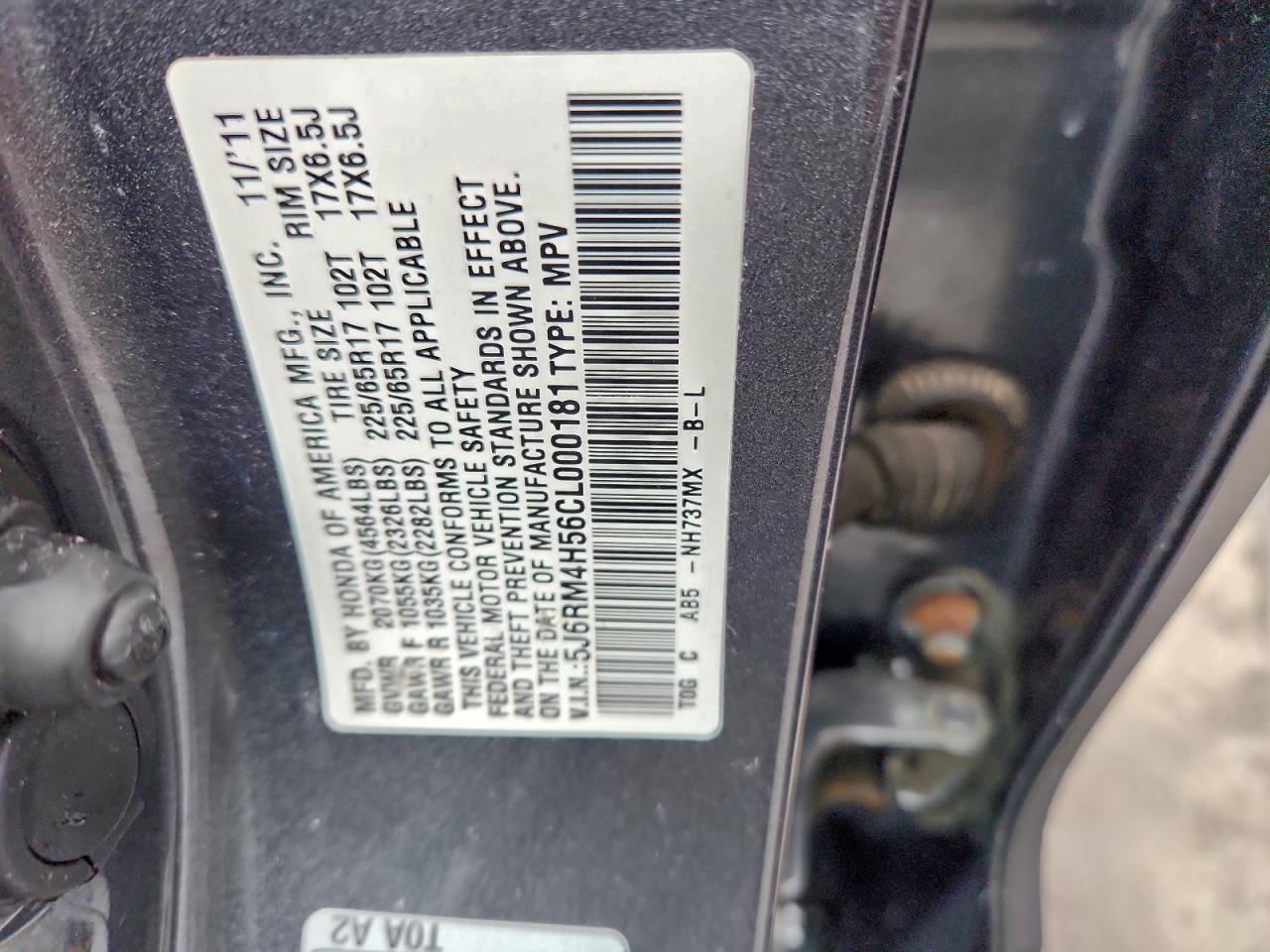 2012 Honda Cr-V Ex VIN: 5J6RM4H56CL000181 Lot: 94499345