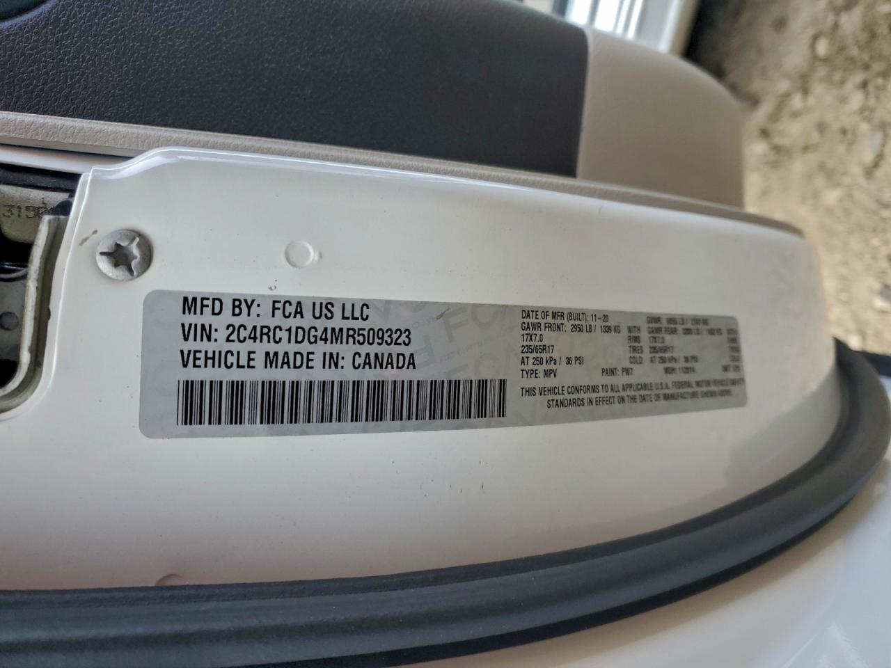 2021 Chrysler Voyager Lxi VIN: 2C4RC1DG4MR509323 Lot: 93344155