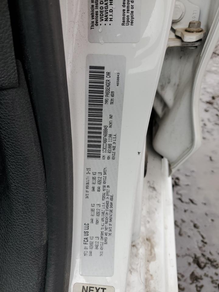 2015 Chrysler 200 Limited VIN: 1C3CCCAB6FN688849 Lot: 93055245