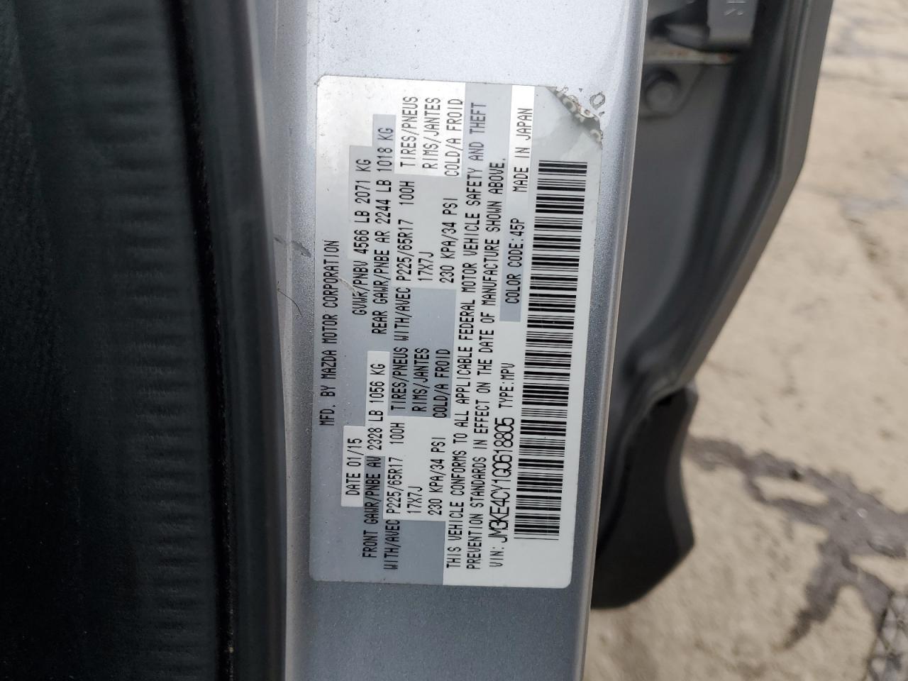 2016 Mazda Cx-5 Touring VIN: JM3KE4CY1G0618805 Lot: 92100265