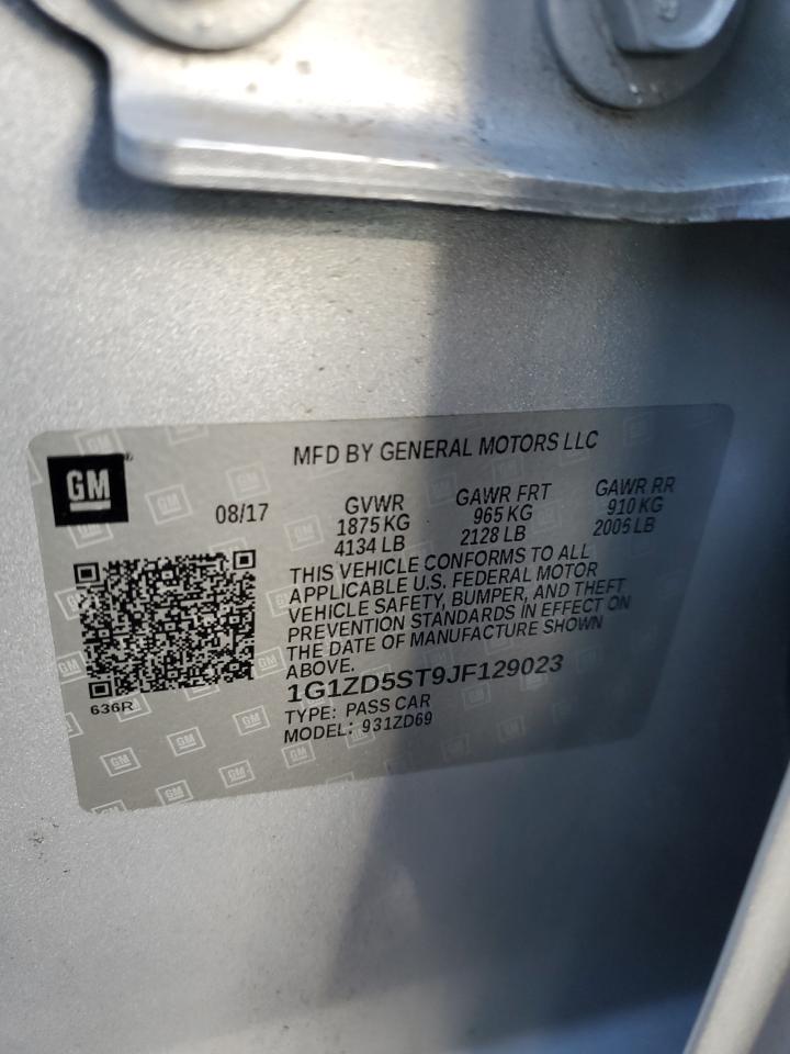 2018 Chevrolet Malibu Lt VIN: 1G1ZD5ST9JF129023 Lot: 92636205