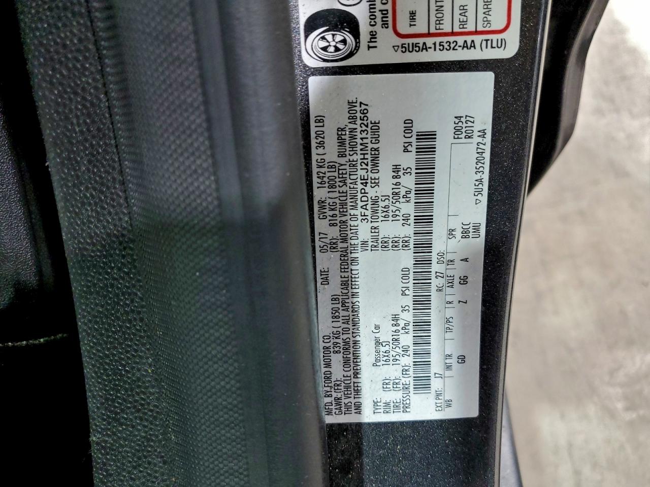 2017 Ford Fiesta Se VIN: 3FADP4EJ2HM132567 Lot: 93838895