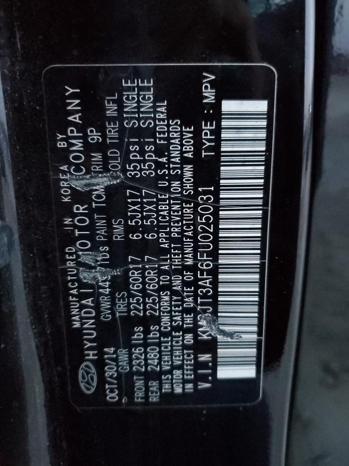 2015 Hyundai Tucson Gls VIN: KM8JT3AF6FU025031 Lot: 93554795