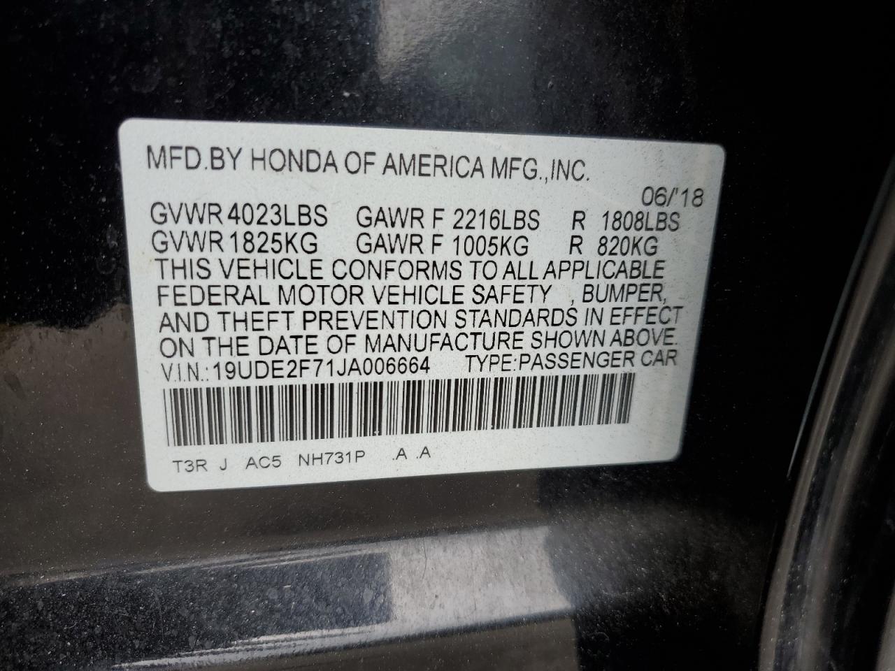 2018 Acura Ilx Premium VIN: 19UDE2F71JA006664 Lot: 91898145