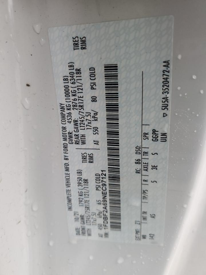 2022 Ford F250 Super Duty VIN: 1FDBF2A69NEC97121 Lot: 93685135