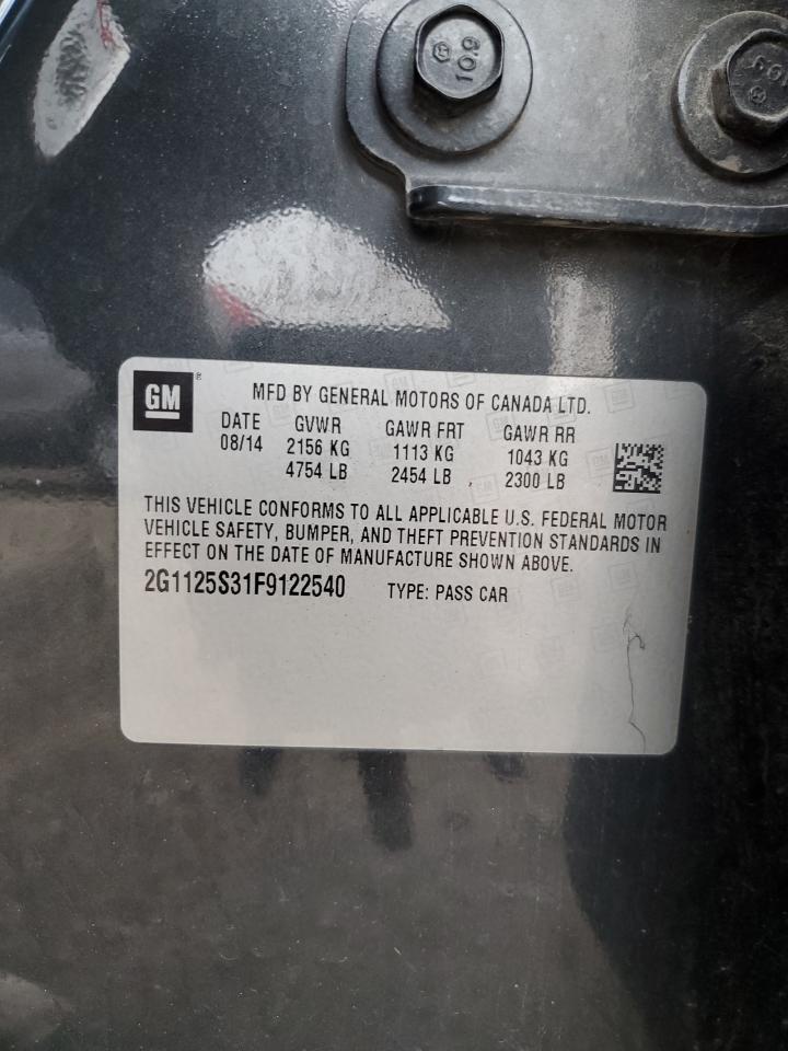 2015 Chevrolet Impala Lt VIN: 2G1125S31F9122540 Lot: 93898535