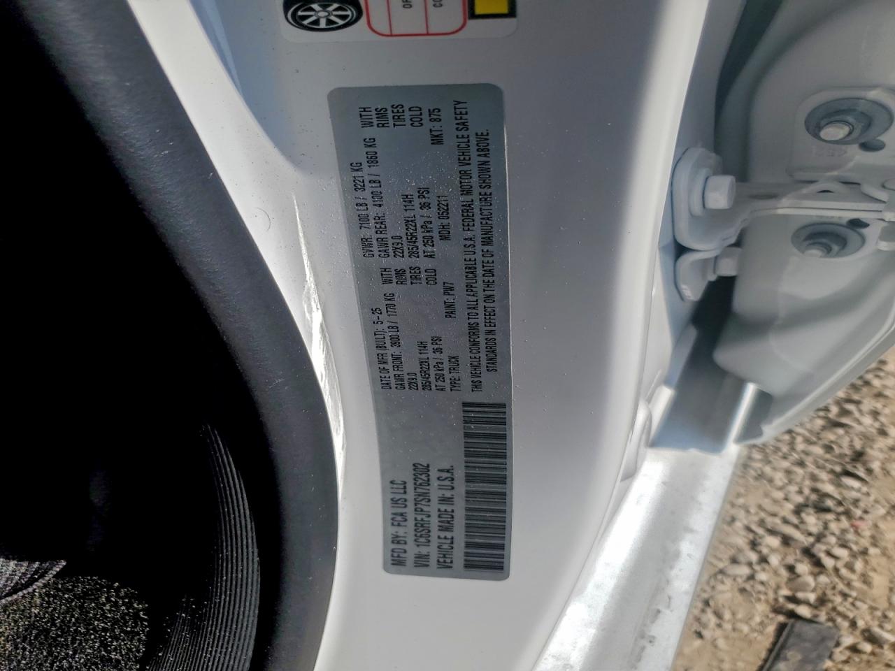 2021 Ram 1500 Laramie VIN: 1C6SRFJP7SN762302 Lot: 93217925