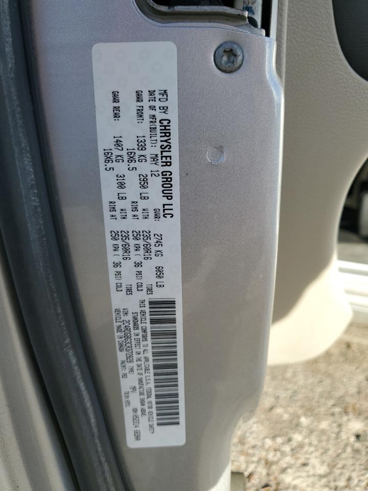 2012 Dodge Grand Caravan Se VIN: 2C4RDGBG3CR372828 Lot: 93437315