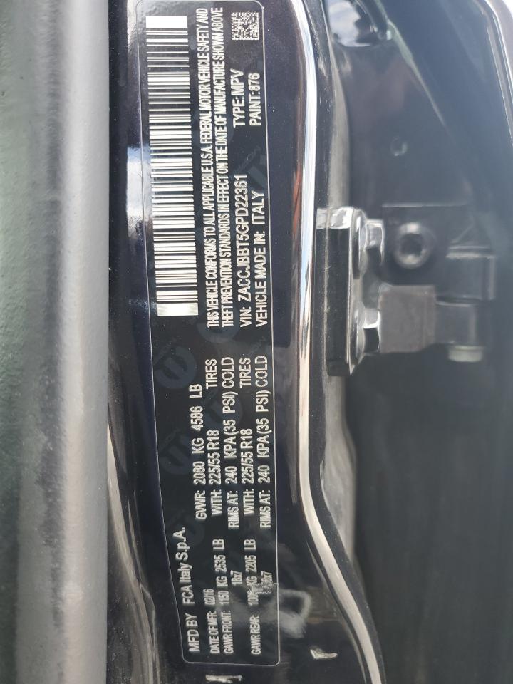 2016 Jeep Renegade Latitude VIN: ZACCJBBT5GPD22361 Lot: 92980545