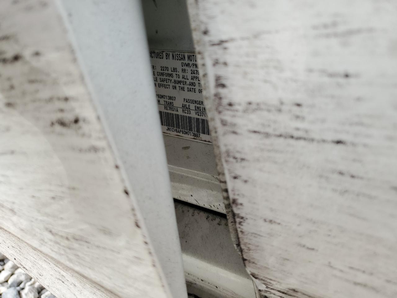 2013 Infiniti G37 Base VIN: JN1CV6AP6DM713807 Lot: 92899155