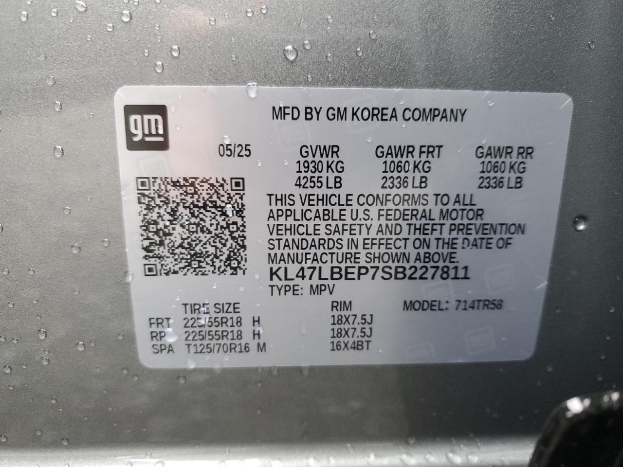 2025 Buick Envista Sport Touring VIN: KL47LBEP7SB227811 Lot: 91689495