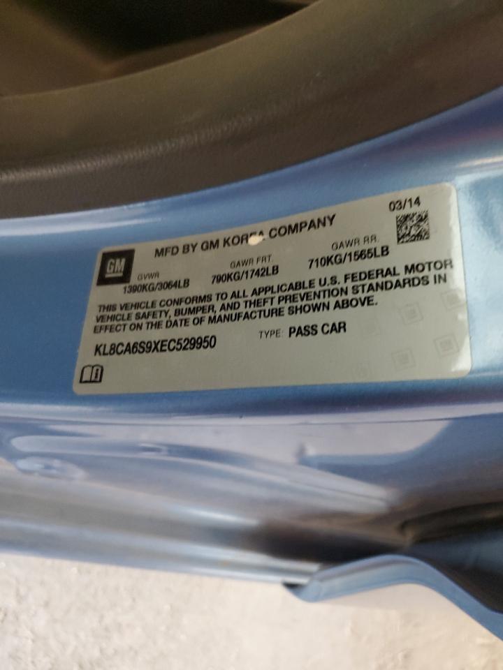 2014 Chevrolet Spark Ls VIN: KL8CA6S9XEC529950 Lot: 92952575