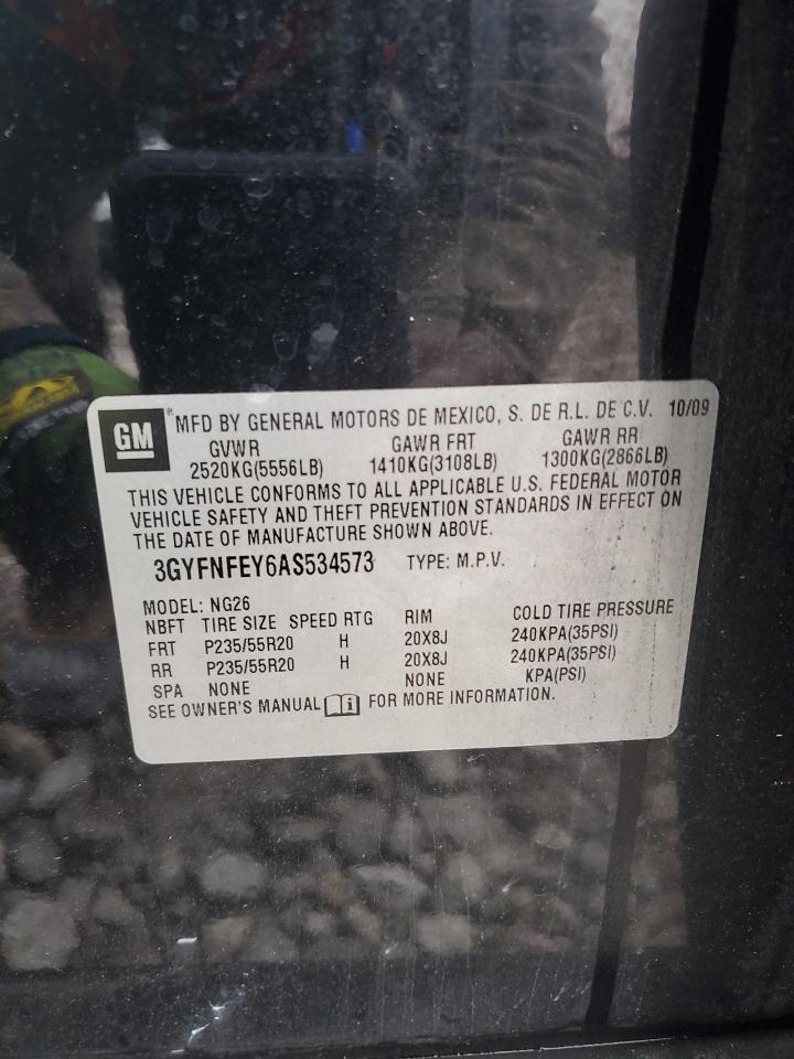 2010 Cadillac Srx Premium Collection VIN: 3GYFNFEY6AS534573 Lot: 93594005