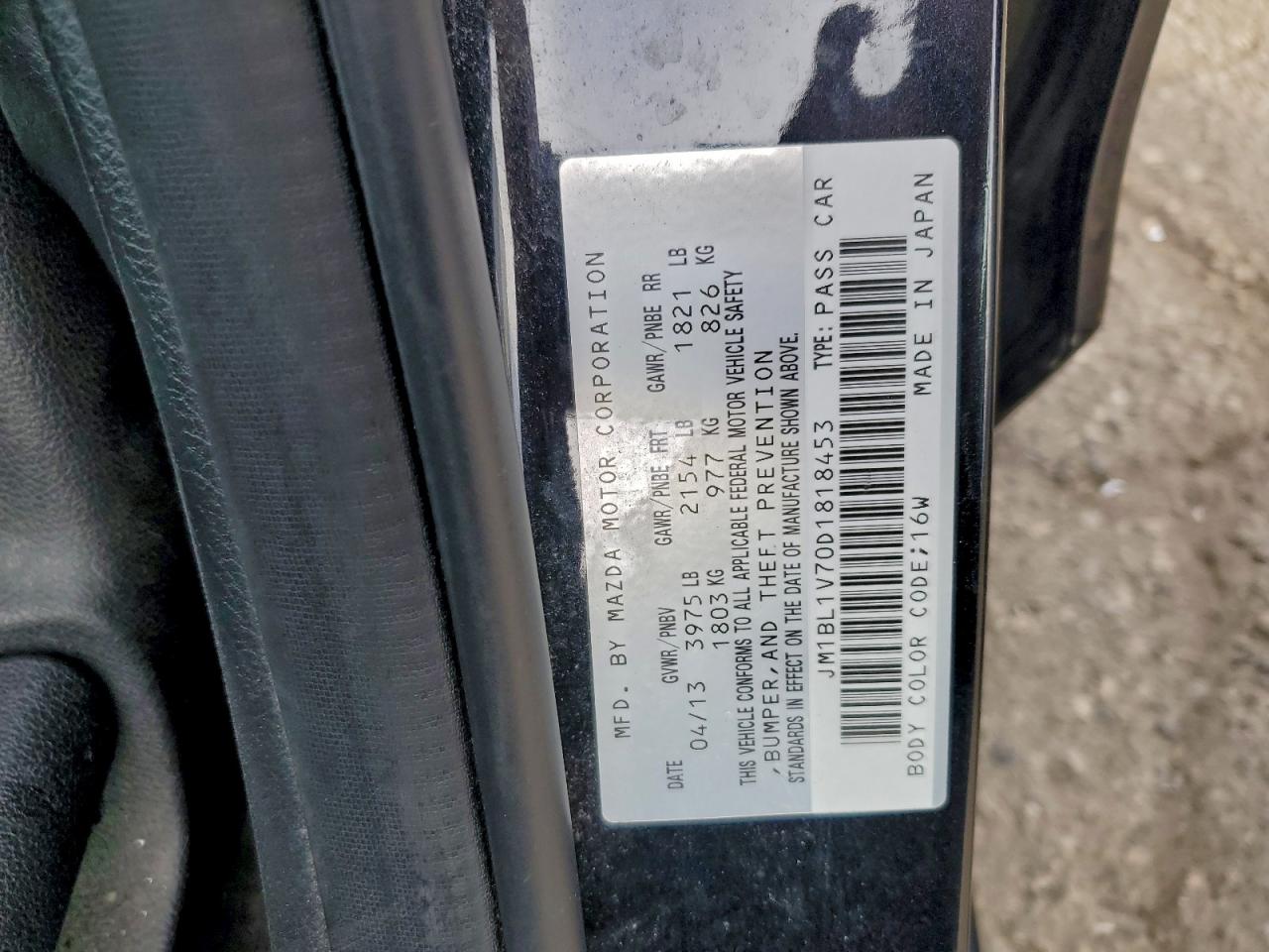 2013 Mazda 3 I VIN: JM1BL1V70D1818453 Lot: 94145225